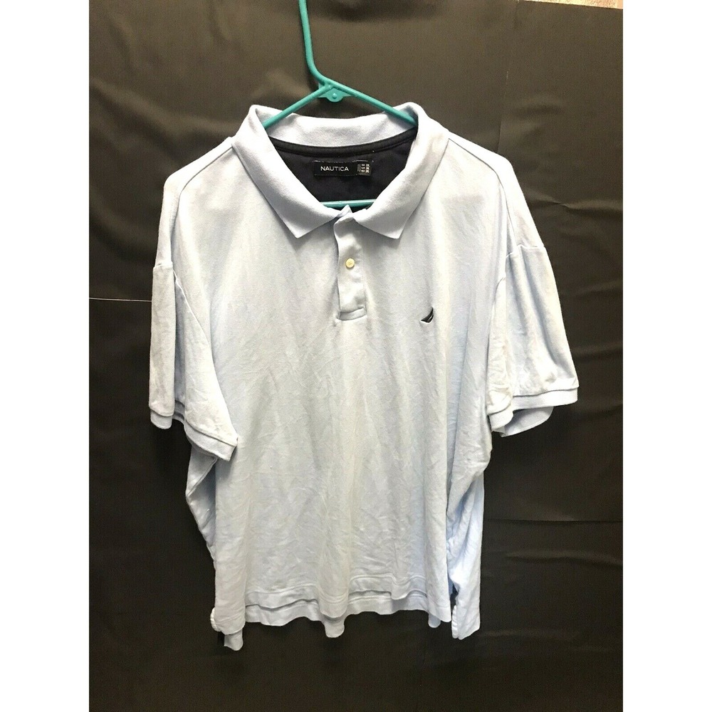 Nautica Shirt Adult 2XL XXL Blue Sail Performance Crew Neck Cotton Short Sleeve